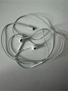 Apple White Lightning EarPods Wired Headphones & Lightning cable for charging